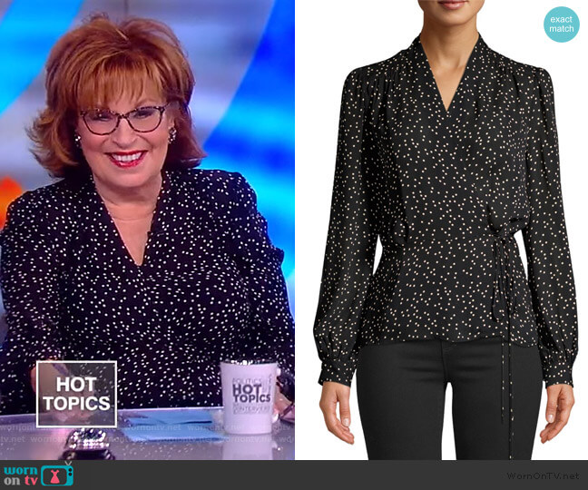 L'Agence Cara Polka Dot Wrap Blouse worn by Joy Behar on The View