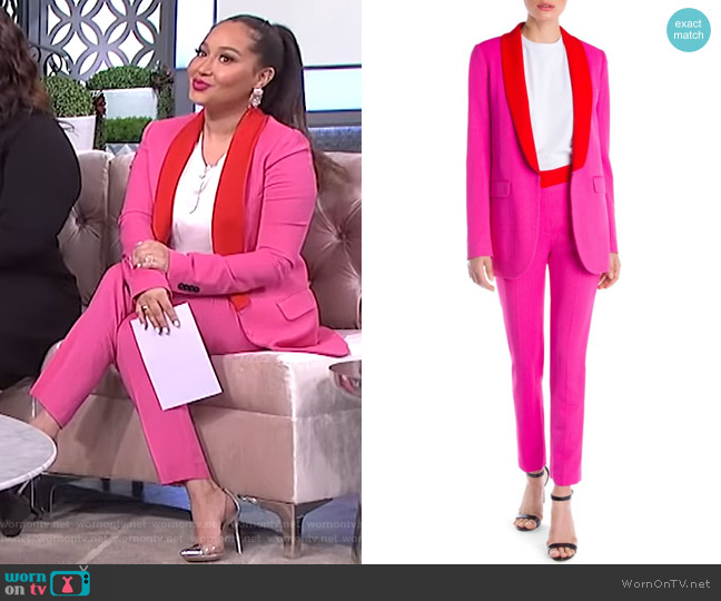 MSGM Contrast Lapel Blazer worn by Adrienne Houghton on The Real