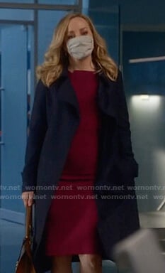 Marissa’s magenta asymmetric neck dress on Bull