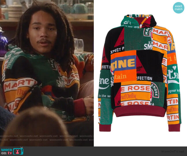 Martine Rose Beermat Towelling Hoodie worn by Luka Hall (Luka Sabbat) on Grown-ish