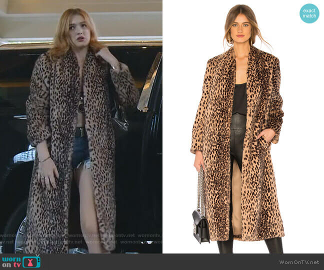 Michelle Mason Faux Fur Coat worn by Kirby Anders (Maddison Brown) on Dynasty