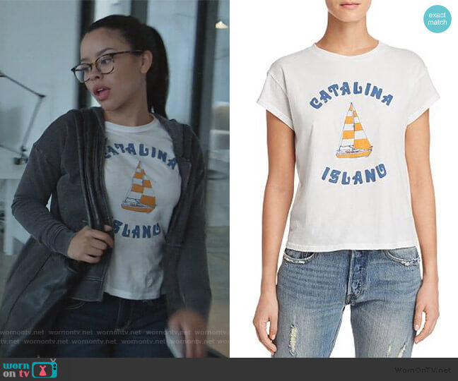 Michelle by Comune Catalina Graphic Tee worn by Mariana Foster (Cierra Ramirez) on Good Trouble