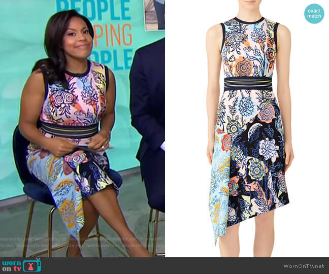 Peter Pilotto Patchwork Drape Dress worn by Sheinelle Jones on Today