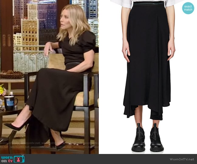 Prada Pleated Godet Skirt worn by Kelly Ripa on Live with Kelly and Mark
