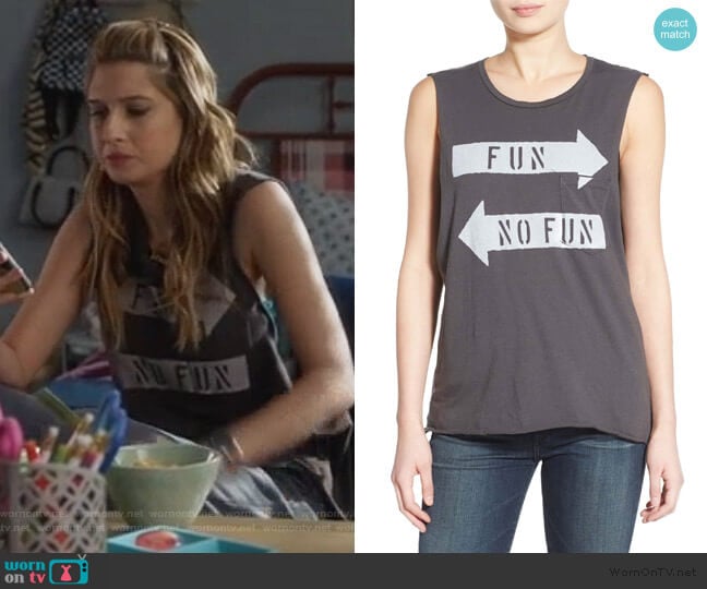 Project Social T 'Fun, No Fun' Graphic Tank worn by Nomi Segal (Emily Arlook) on Grown-ish