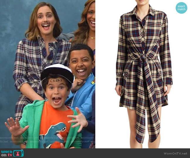 Rag & Bone Felicity Plaid Shirtdress worn by Angie (Leighton Meester) on Single Parents