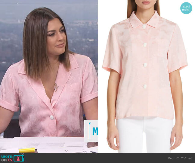 Rejina Pyo Mila Shirt worn by Carissa Loethen Culiner on E! News