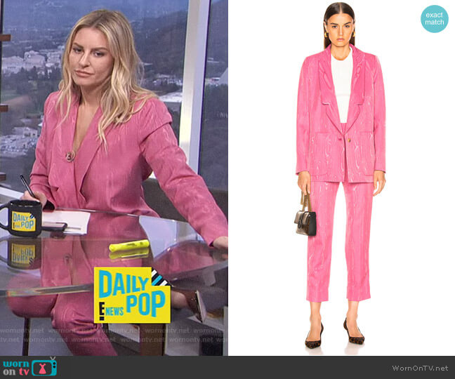 Rachel Comey Lovely Wool Blend Moiré Blazer worn by Morgan Stewart on E! News