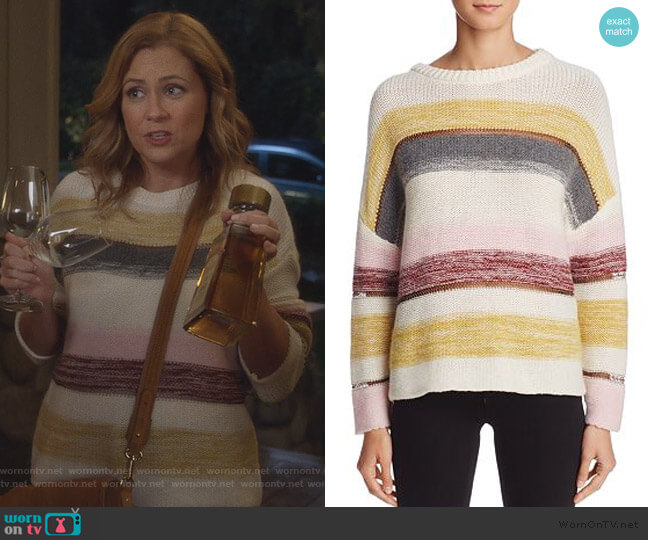 Rails Daphne Stripe Sweater worn by Lena (Jenna Fischer) on Splitting Up Together