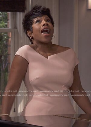 Rose’s pink peplum top on Fam