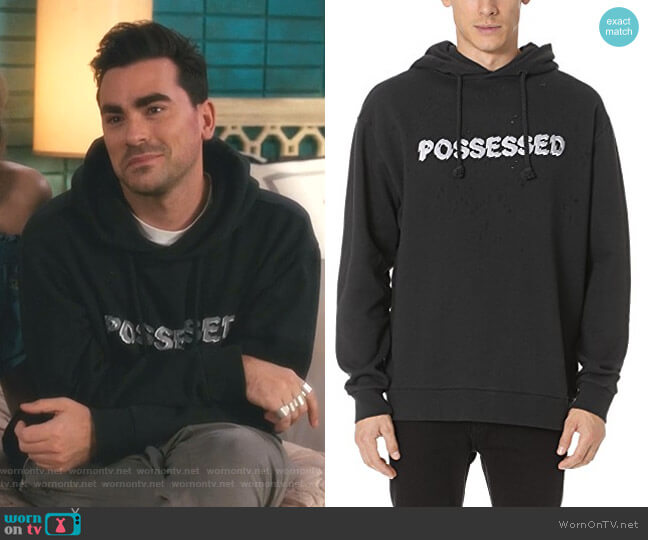 Satisfy Possessed Moth Hoodie worn by David Rose (Daniel Levy) on Schitts Creek