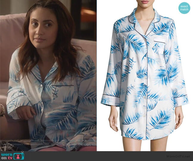 Saks Fifth Avenue COLLECTION Palm Sateen Sleep Shirt worn by Ana Torres (Francia Raisa) on Grown-ish