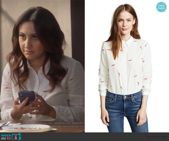 Scotch & Soda Chilli Pepper Button Down worn by Ana Torres (Francia Raisa) on Grown-ish