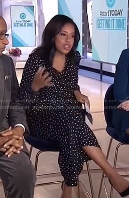 Sheinelle’s black polka dot jumpsuit on Today