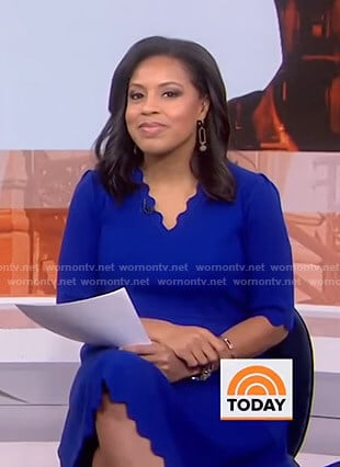 Sheinelle’s blue scalloped dress on Today