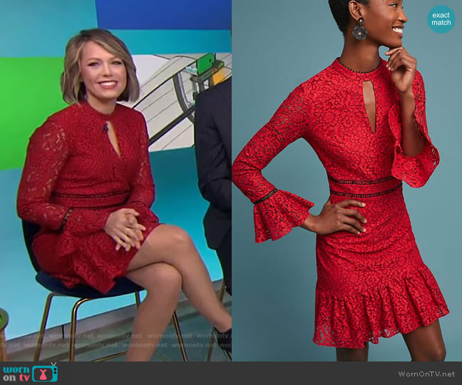 Shoshanna Kensington Lace Dress worn by Dylan Dreyer on Today