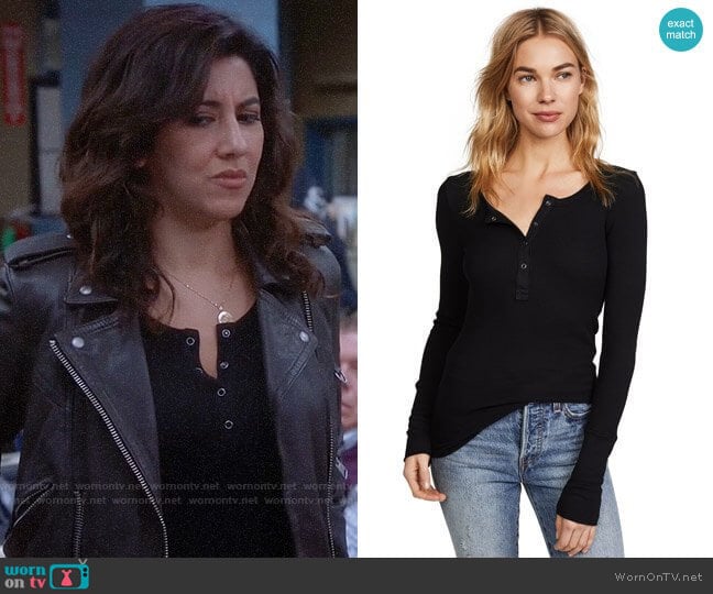 Splendid Thermal Henley worn by Rosa Diaz (Stephanie Beatriz) on Brooklyn Nine-Nine