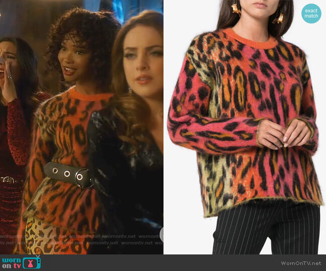 Stella McCartney Leopard Print Mohair Jumper worn by Monica Colby (Wakeema Hollis) on Dynasty