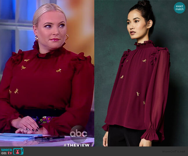 Ted Baker Sugar Plum embellished top worn by Meghan McCain on The View