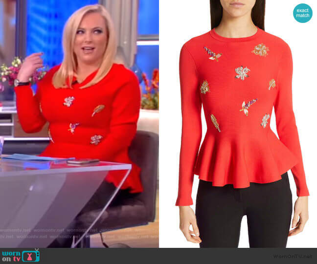 Ted Baker Tynna Embellished Sweater worn by Meghan McCain on The View