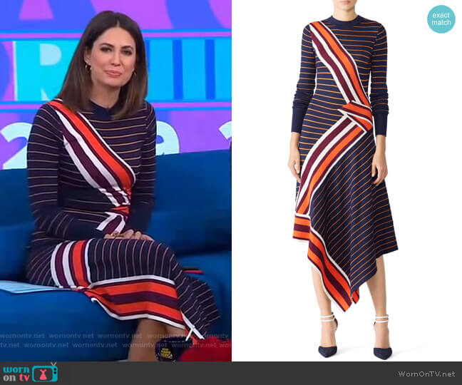 Temperley London Petrol Mix Knit Dress worn by Cecilia Vega on Good Morning America