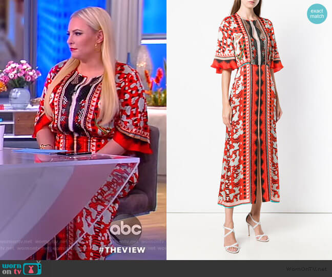 Temperley London Odyssey midi dress worn by Meghan McCain on The View
