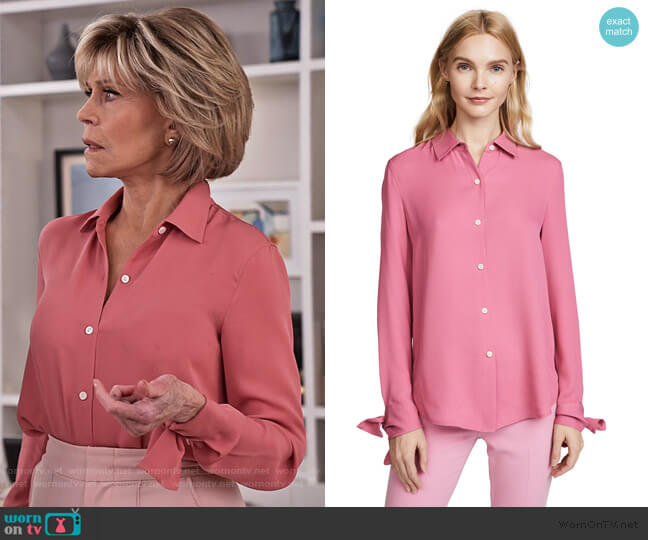 Theory Tie Cuff Shirt worn by Grace (Jane Fonda) on Grace and Frankie