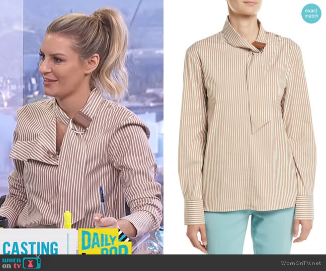 Tibi Kaia Shirt worn by Morgan Stewart on E! News
