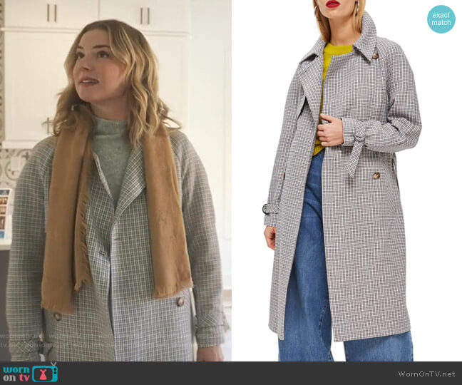 Topshop Angie Trench Coat worn by Nicolette Nevin (Emily VanCamp) on The Resident