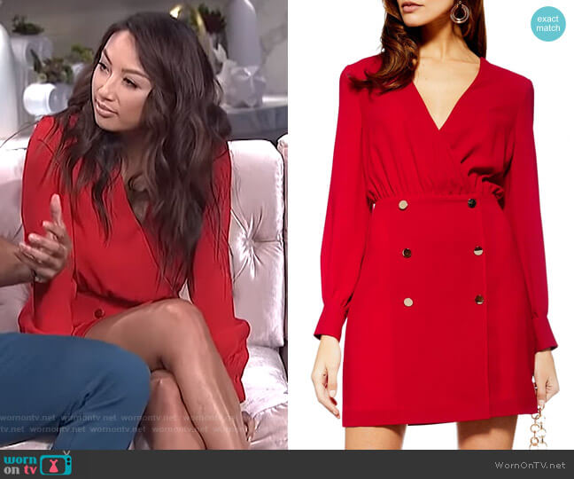 Topshop Double Breasted Blazer Minidress worn by Jeannie Mai on The Real