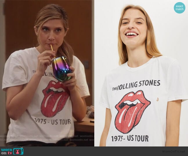 And Finally Rolling Stones T-Shirt worn by Nomi Segal (Emily Arlook) on Grown-ish