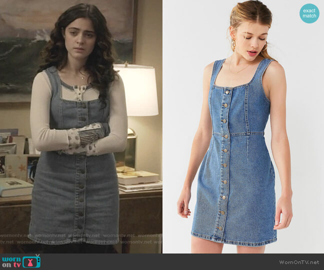 Urban Outfitters Button-Down Denim Mini Dress worn by Olive Stone (Luna Blaise) on Manifest