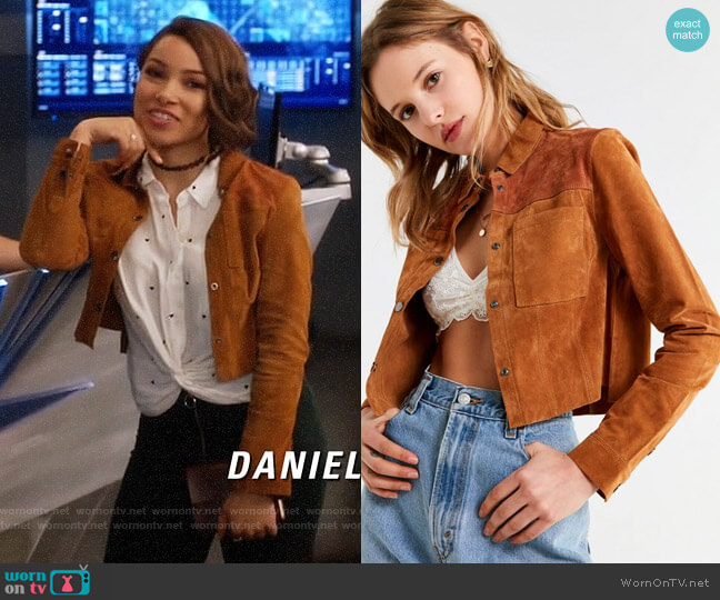 Suede Gas Jacket from Urban Outfitters worn by Nora West-Allen (Jessica Parker Kennedy) on The Flash