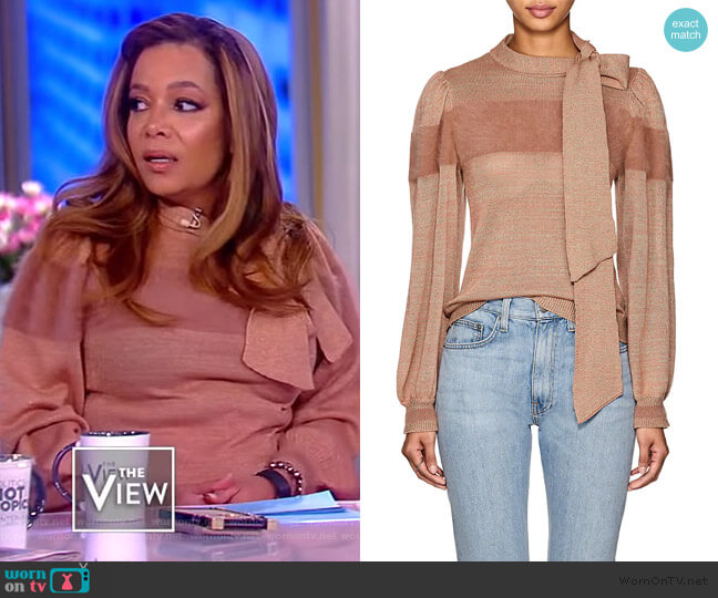 Ulla Johnson Fabia Neck Tie Pullover worn by Sunny Hostin on The View