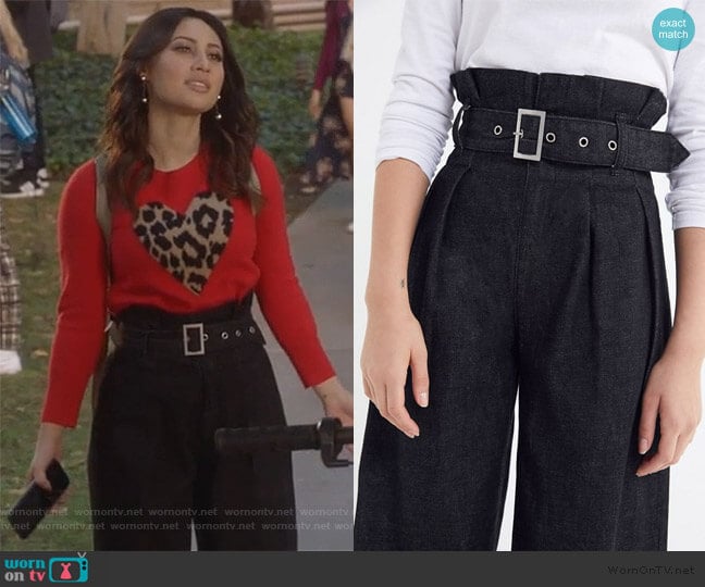 BDG Karina Belted Paperbag Jeans worn by Ana Torres (Francia Raisa) on Grown-ish