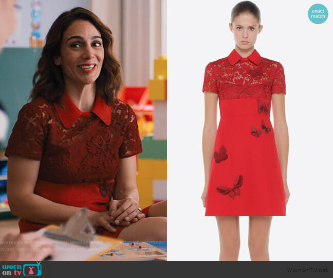 Valentino Dress with Embroidered Butterflies worn by Samantha Delmonico (Annie Parisse) on Friends from College
