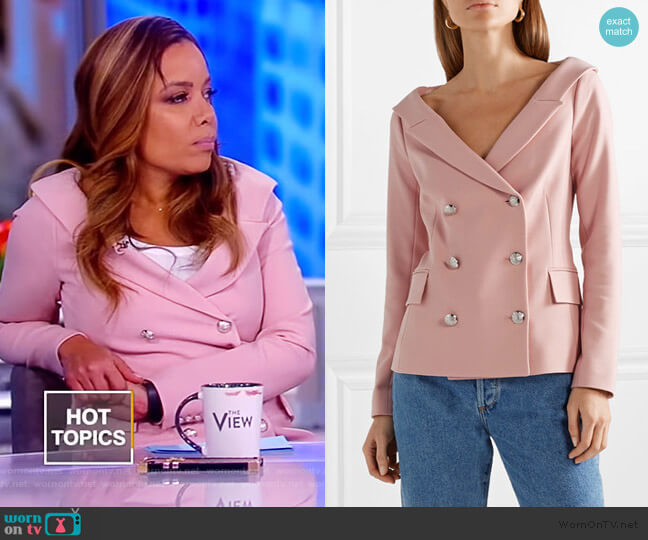 Veronica Beard Frayne double-breasted crepe blazer worn by Sunny Hostin on The View