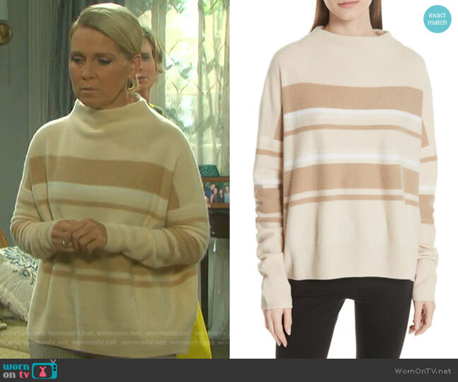 Vince Cashmere Ombre Stripe Mock Neck Sweater worn by Jennifer Horton (Melissa Reeves) on Days of our Lives