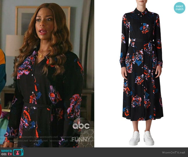Whistles Freya Print Shirtdress worn by Poppy (Kimrie Lewis) on Single Parents