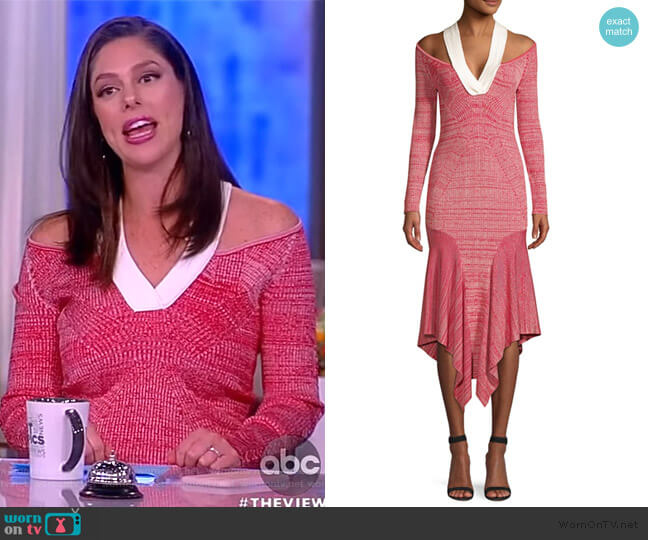Yigal Azrouel Melange Knit Hankderchief Sheath Dress worn by Abby Huntsman on The View