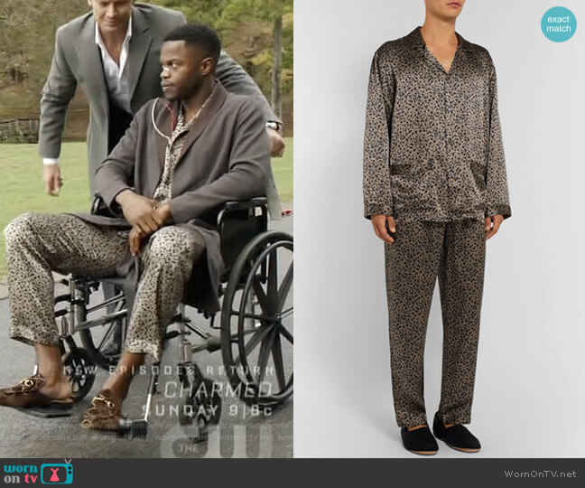 Zimmerli Printed Silk-Satin Pyjama Set worn by Jeff Colby (Sam Adegoke) on Dynasty