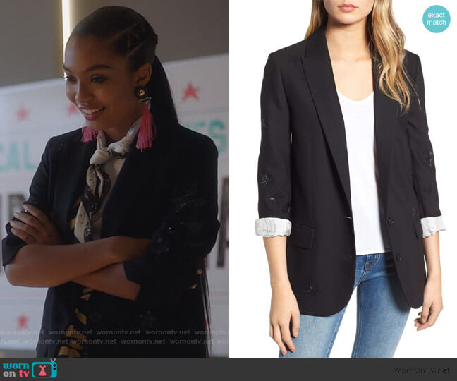 Zadig & Voltaire Viva Bis Star Blazer worn by Zoey Johnson (Yara Shahidi) on Grown-ish