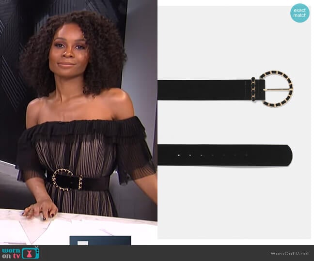 Zara Chain Buckle Belt worn by Zuri Hall on E! News