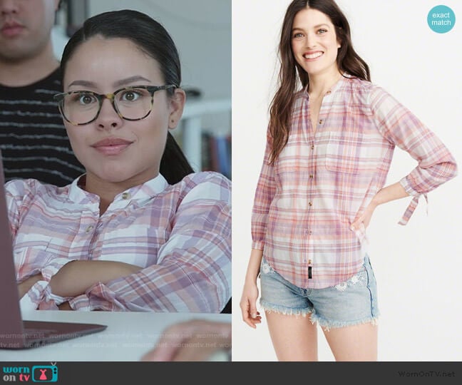 Abercrombie & Fitch Tie Sleeve Button-up Shirt worn by Mariana Foster (Cierra Ramirez) on Good Trouble