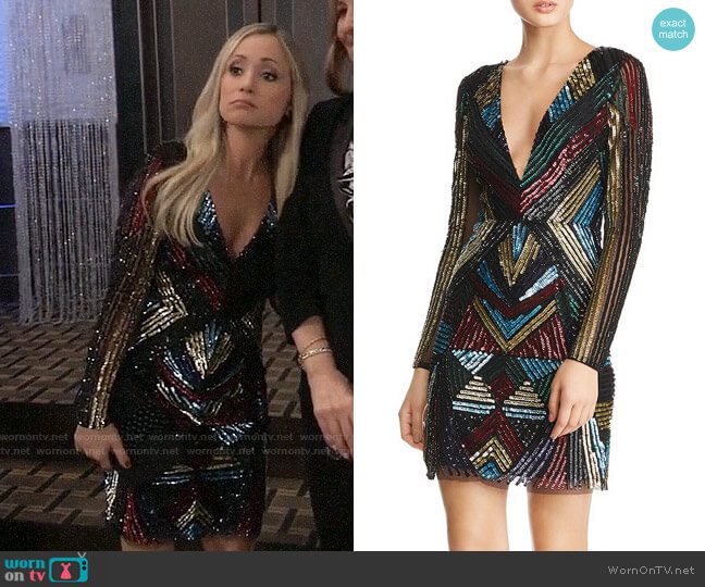 Aidan Mattox Embellished Cocktail Dress worn by Lulu Spencer Falconeri (Emme Rylan) on General Hospital