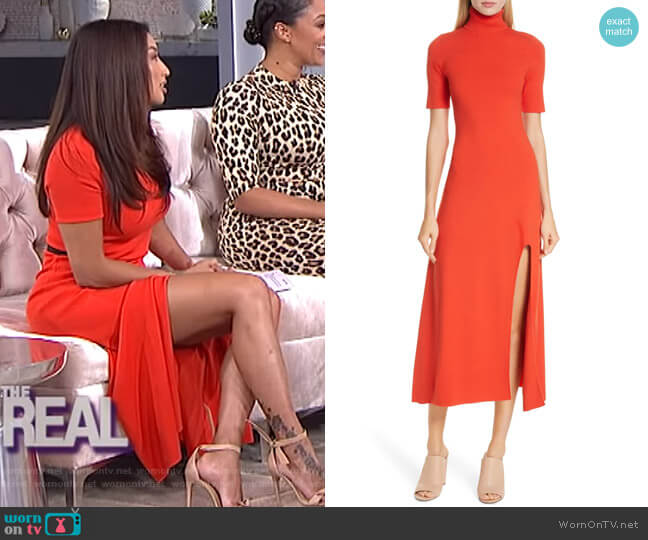 A.L.C. Caplan Midi Dress worn by Jeannie Mai on The Real
