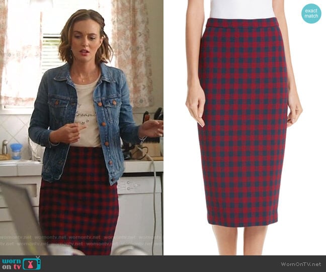 A.L.C. Thea Pencil Skirt worn by Angie (Leighton Meester) on Single Parents