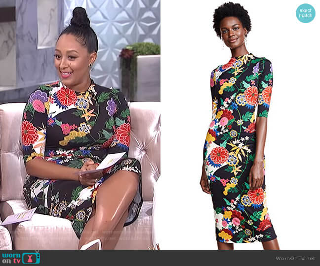 Alice + Olivia Delora Dress worn by Tamera Mowry on The Real