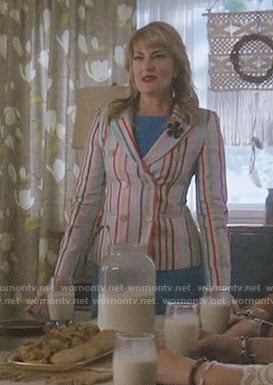 Alice’s multi-color striped double-breasted blazer on Riverdale
