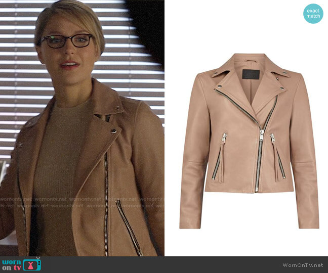 All Saints Dalby Biker Jacket worn by Kara Danvers (Melissa Benoist) on Supergirl